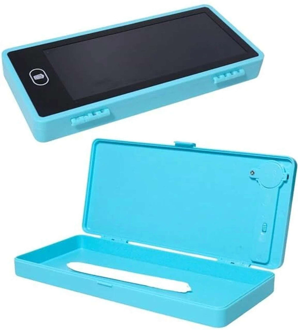 KRISHEET 2 in 1 LCD Digital Slate for Kids, E-Note Pad, Pencil Box for Kids Compass (Multicolor)