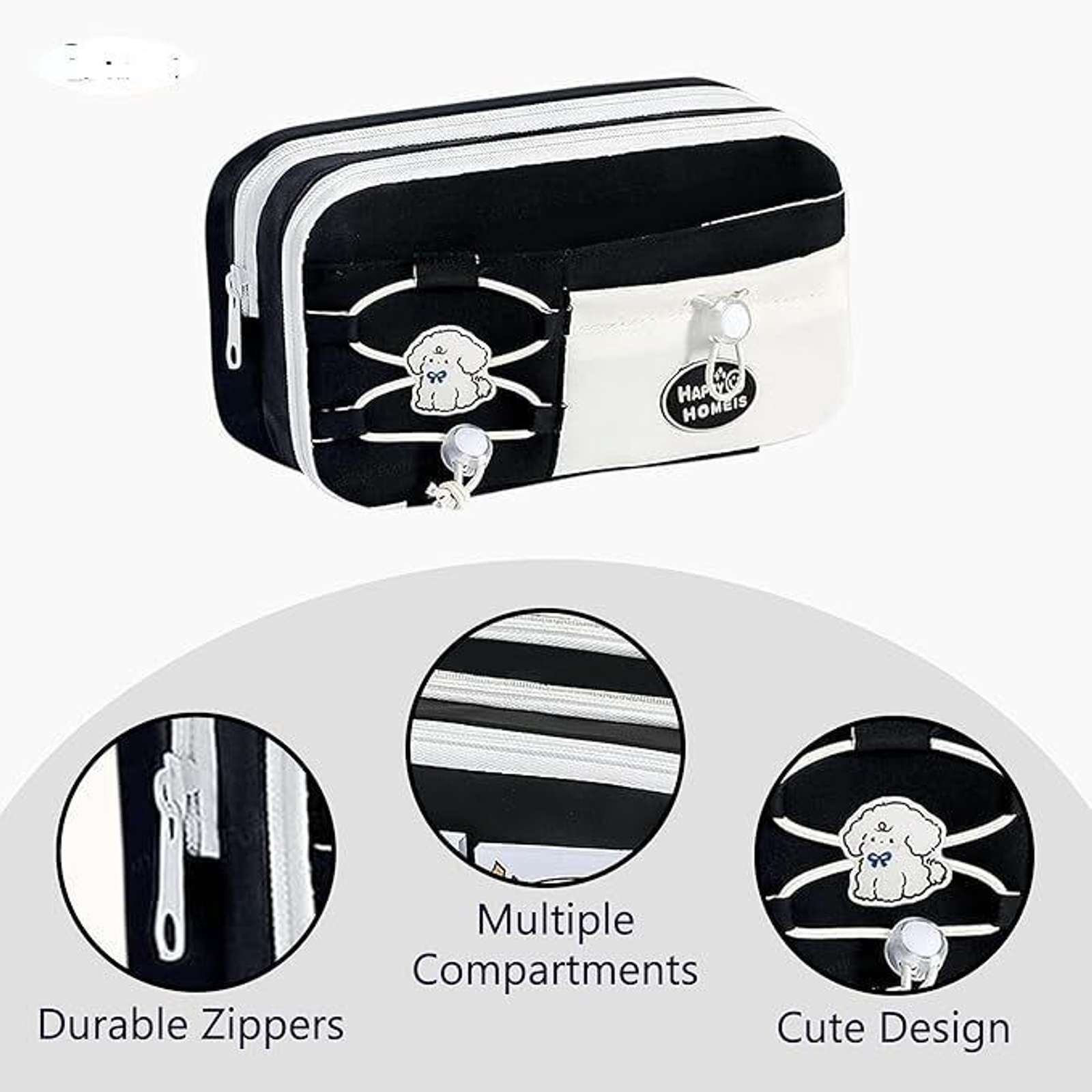 KRISHEET Pencil pouch have a nice day(Black) Geometry Box (Black)