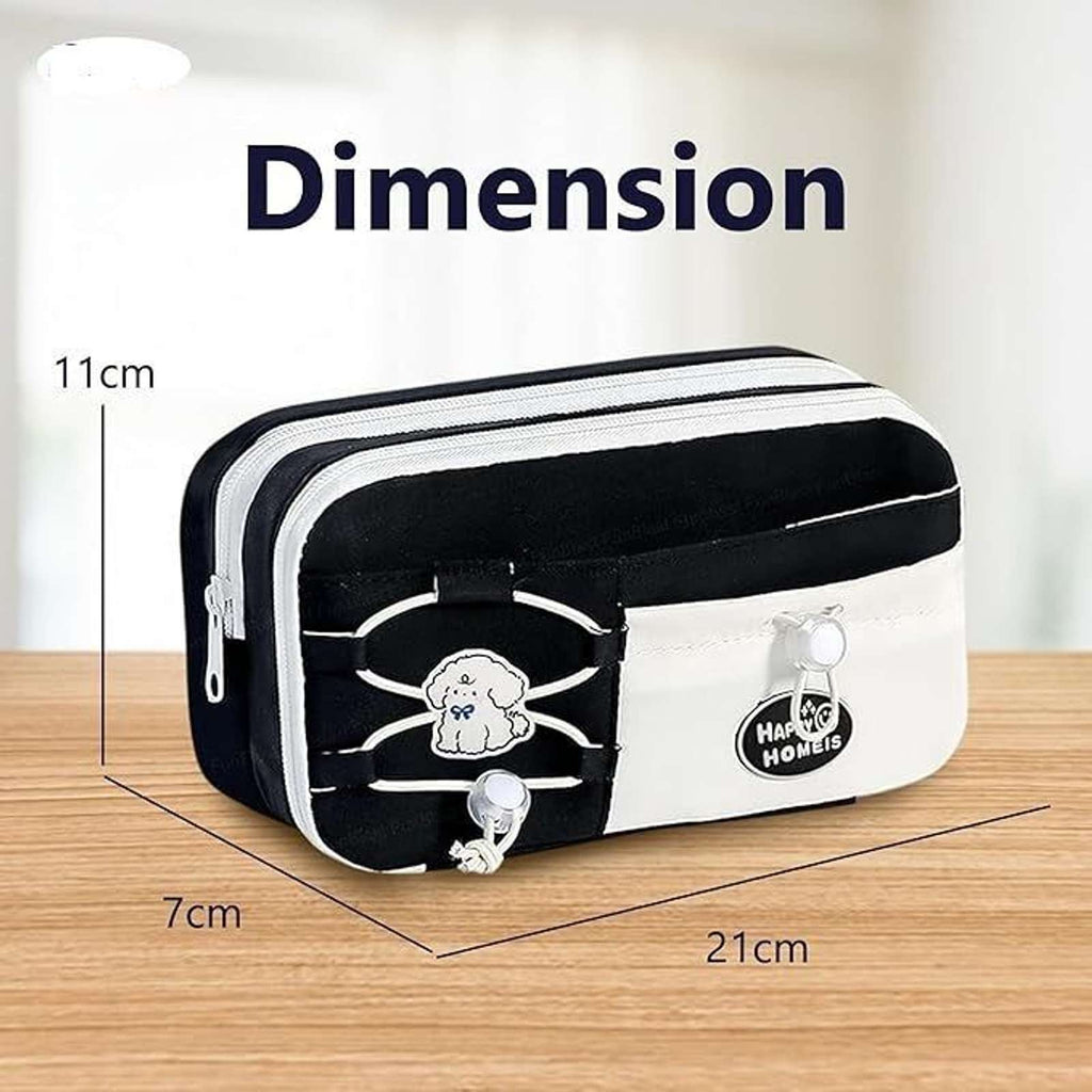 KRISHEET Pencil pouch have a nice day(Black) Geometry Box (Black)